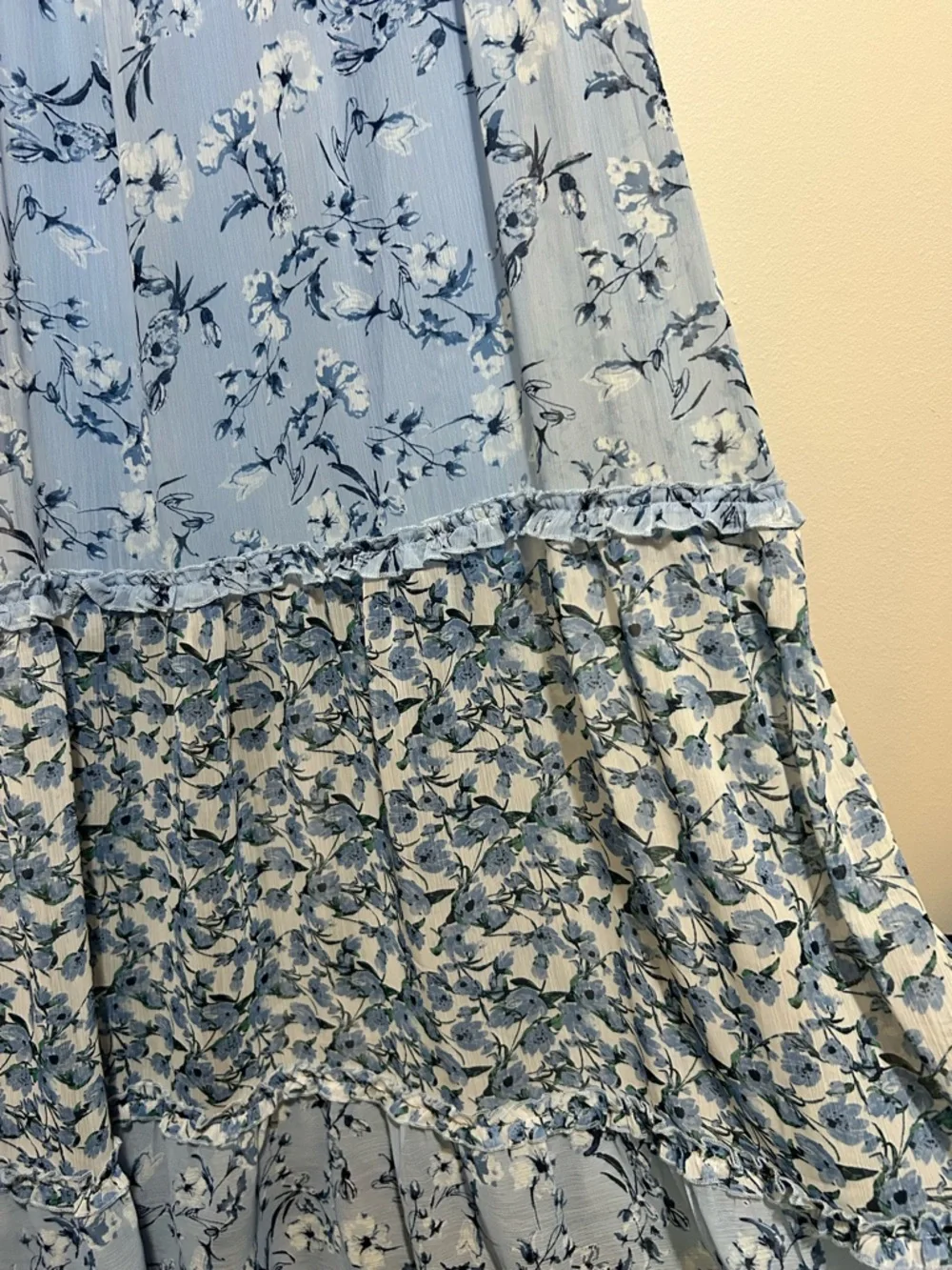 Arula Light Blue Floral Maxi Dress with Spaghetti Straps - Picture 5 of 7